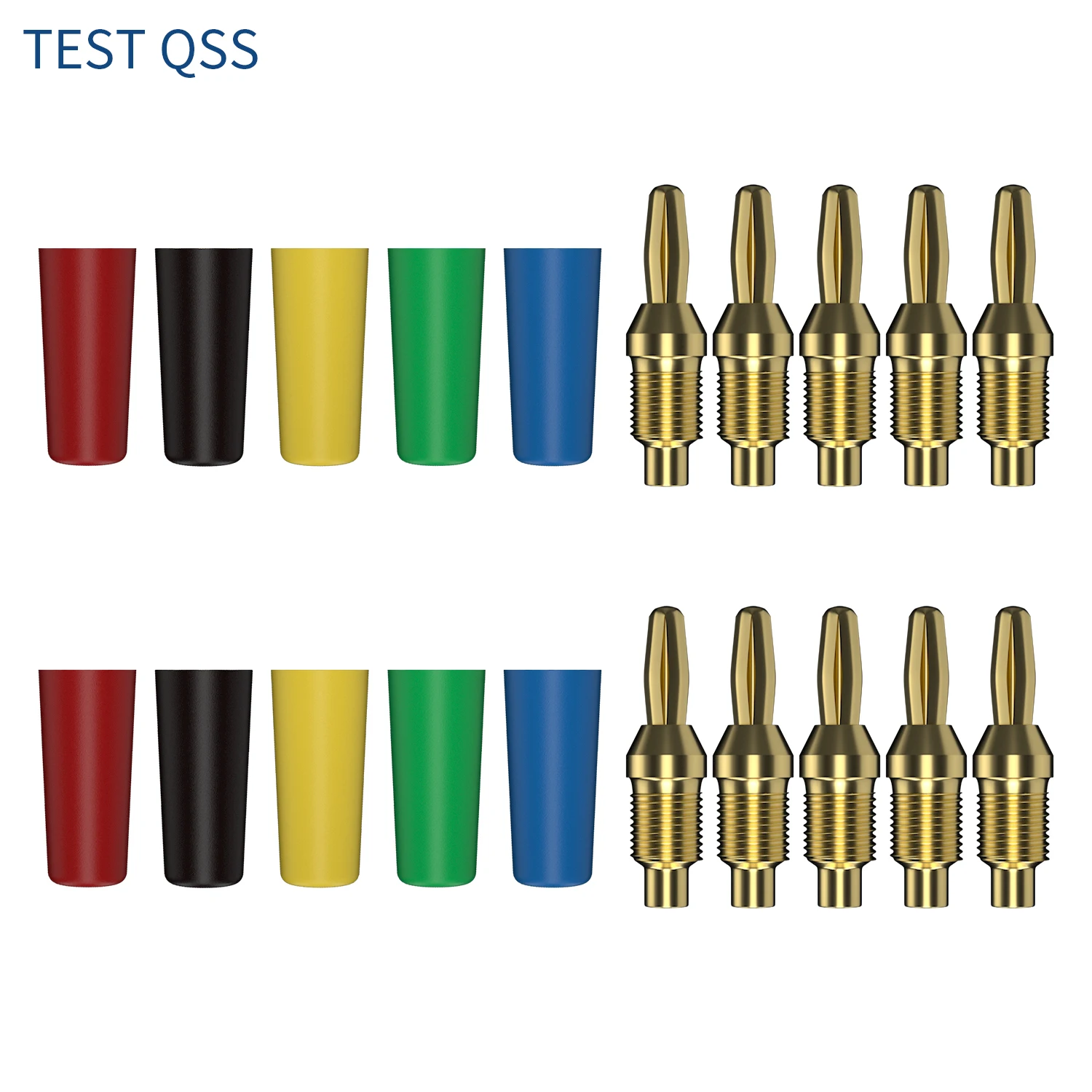 

QSS 10PCS 2.5MM Banana Plug Gold Plated Banana Pin Electrical Connector Accessories