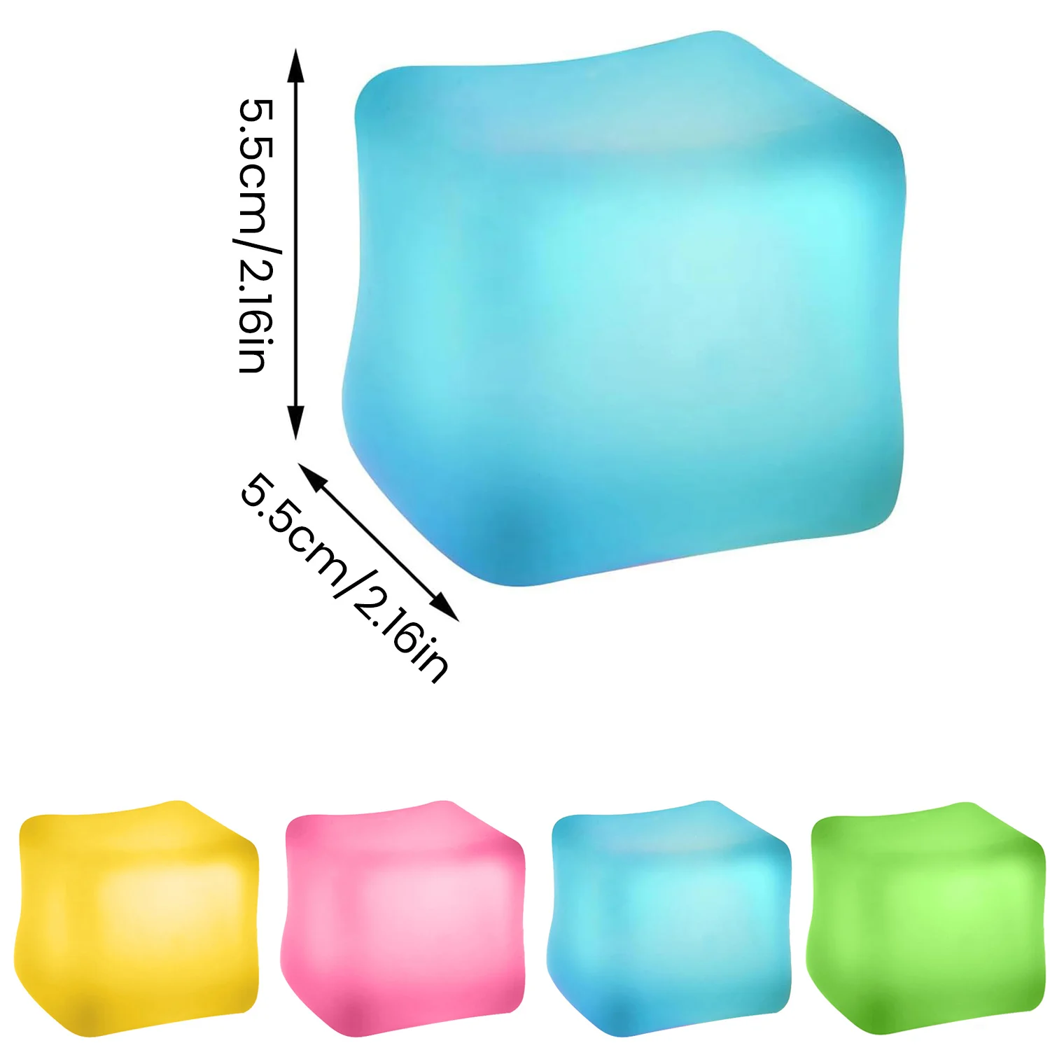 Squishy Ice Cube Stress Relief Fidget Toy Squeezy Sensory Cubes Toy High Density Gel Filled for Kids ADHD Autism Calming Toys