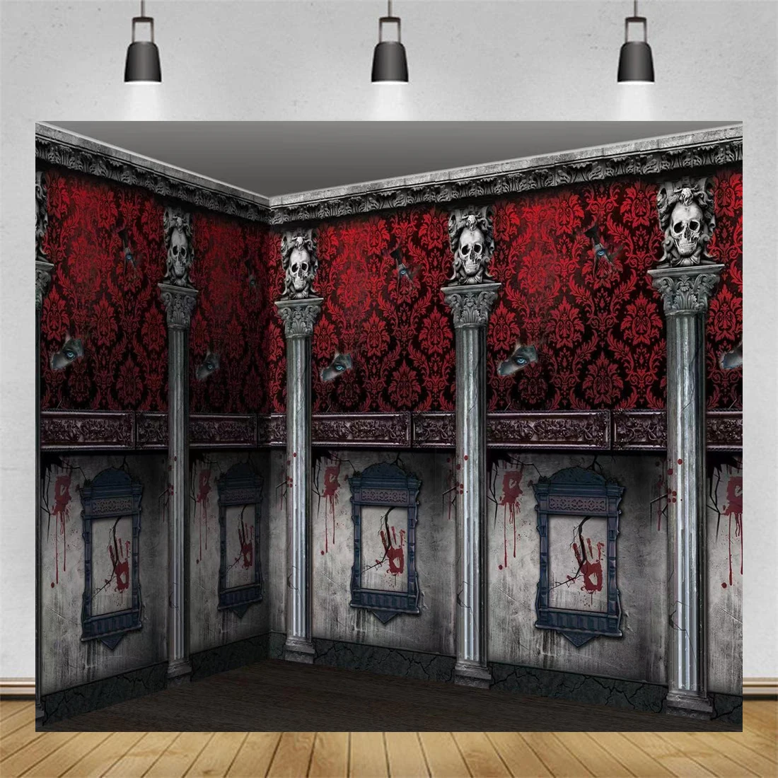 Photography Backdrop Gothic Mansion Room Scene Setters Background Halloween Haunted House Home Party Backdrop Wall Banner Decor