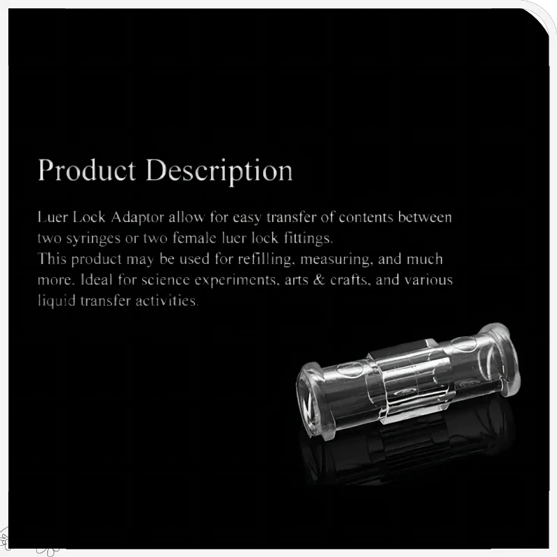 

Одноразовый прозрачный разъем для шприца Люэра, двойная муфта с внутренней резьбой, устройство для направляющей лекарств, стерильный адаптер, косметические товары