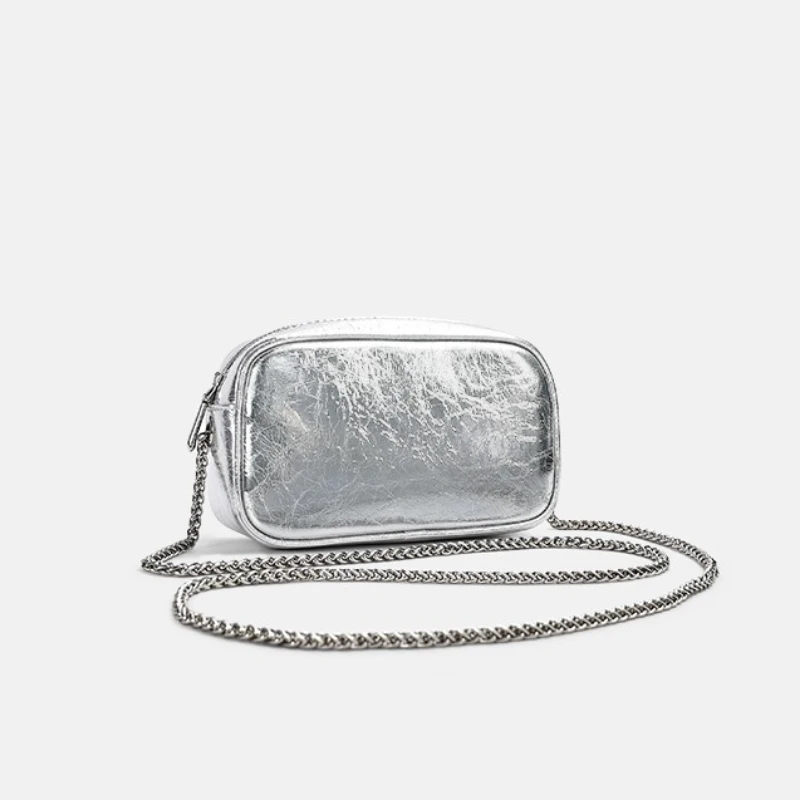 

Cowhide Leather Ladies' Crossbody Shoulder Purse - Women's Small Lightweight Zipper Bag for Phone, Keys & Wallet