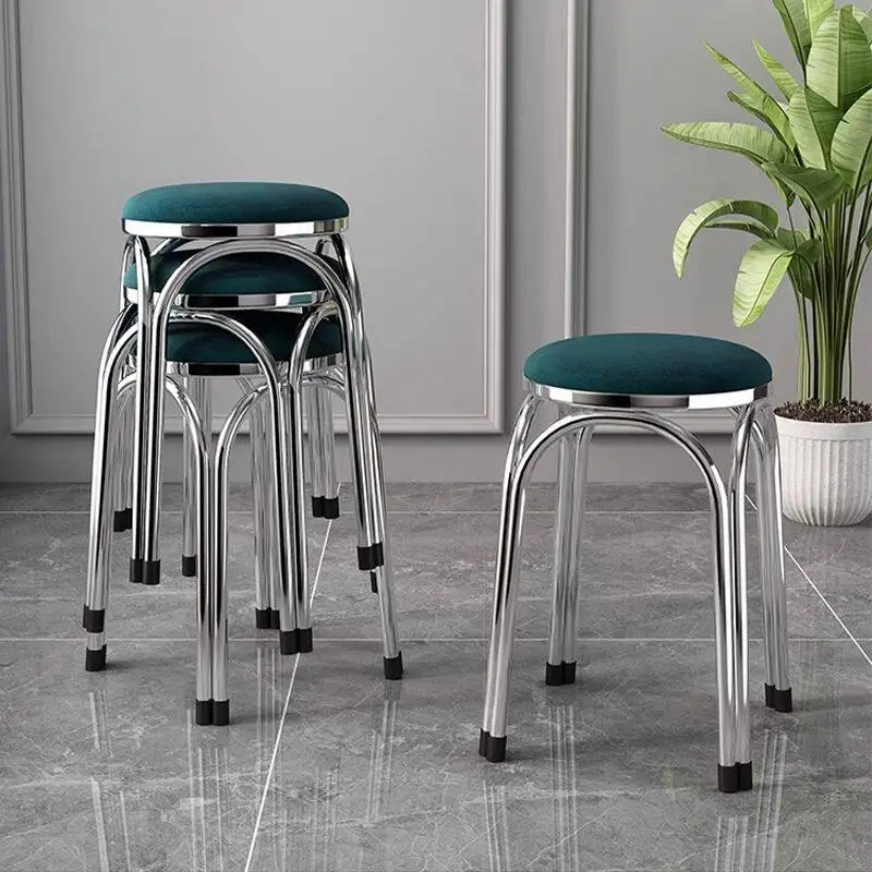 Stainless Steel Stackable Round Stool Modern Minimalist Low Stool for Restaurant Commercial Furniture