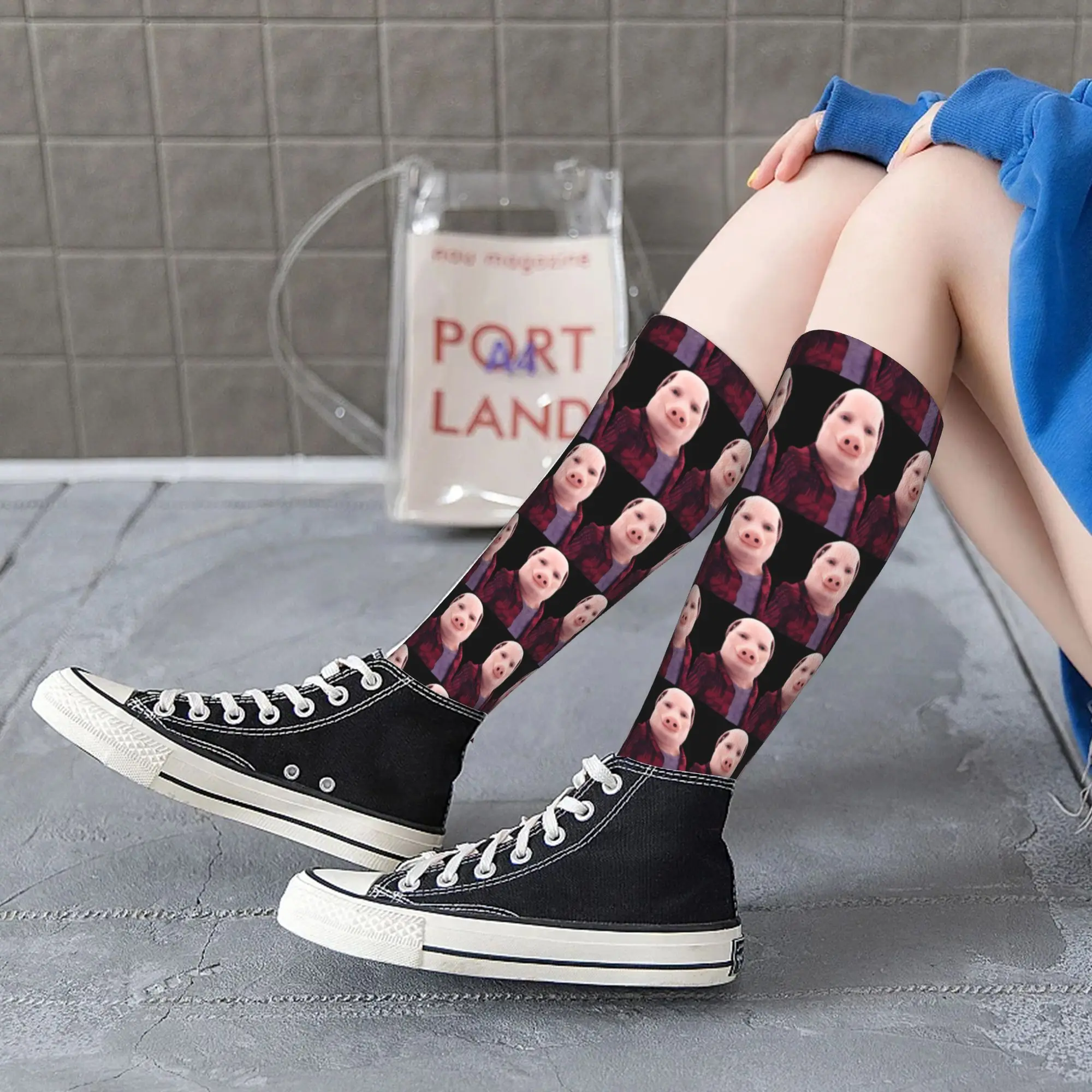 All Seasons Crew Stockings John Pork Is Calling Socks Harajuku Casual Hip Hop Long Socks Accessories for Men Women Gifts
