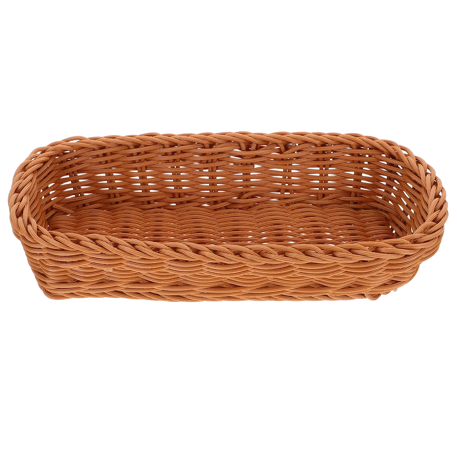 

Plastic Rattan Woven Basket Tableware Storage Box Chopsticks Fork Spoon Holder Kitchen Organization Small Size Lightweight