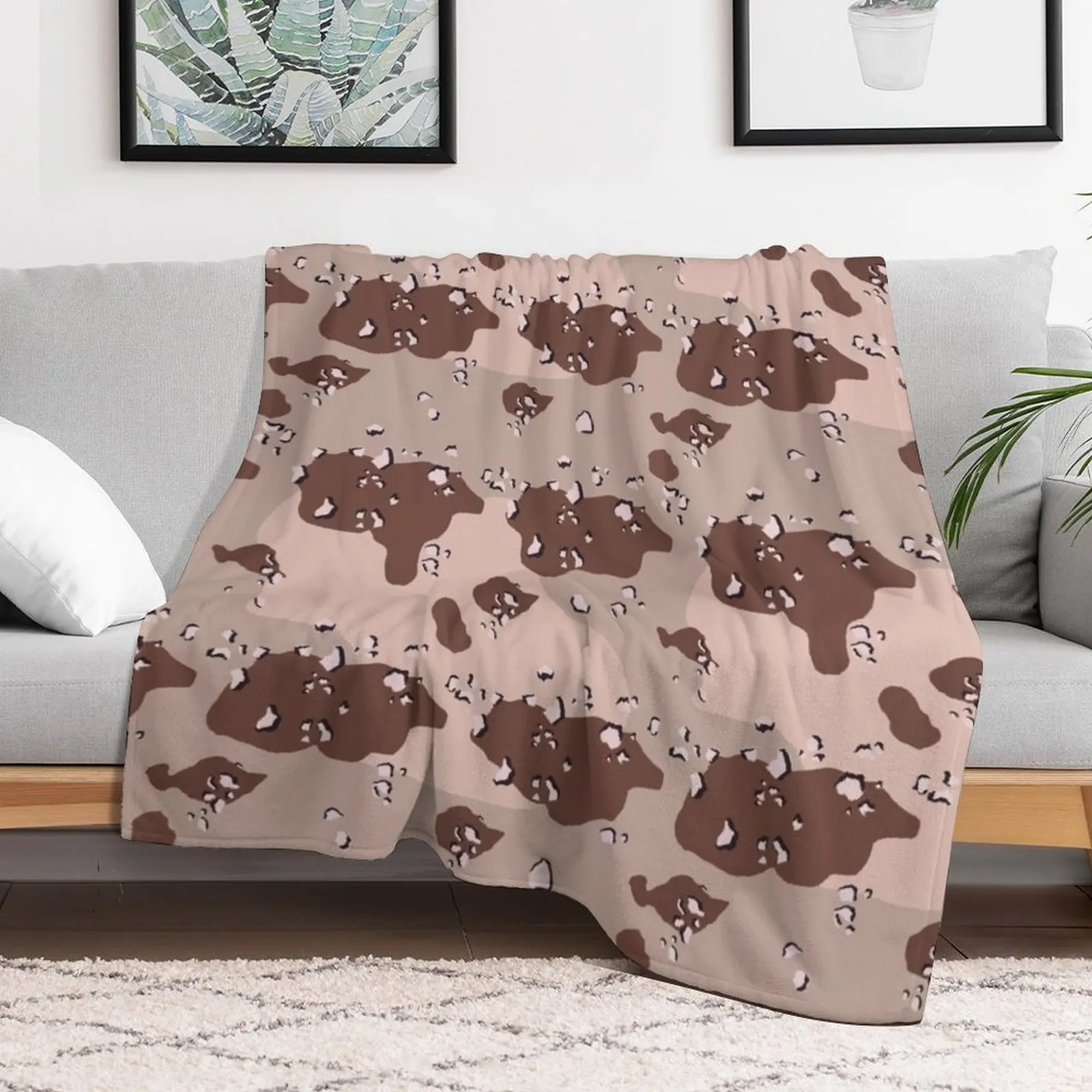 US Desert Choc Chip Camouflage Throw Blanket For Sofa Thin Decorative Sofa Furry Travel Blankets