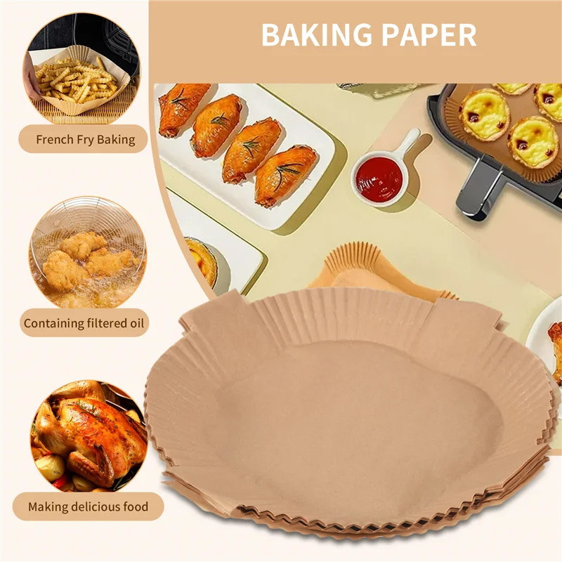 

A24R Air Fryer Disposable Paper Liners,50 Pcs 7.9Inch Square Non Stick Parchment Liners,Oil Resistant For Air Fryer Baskets