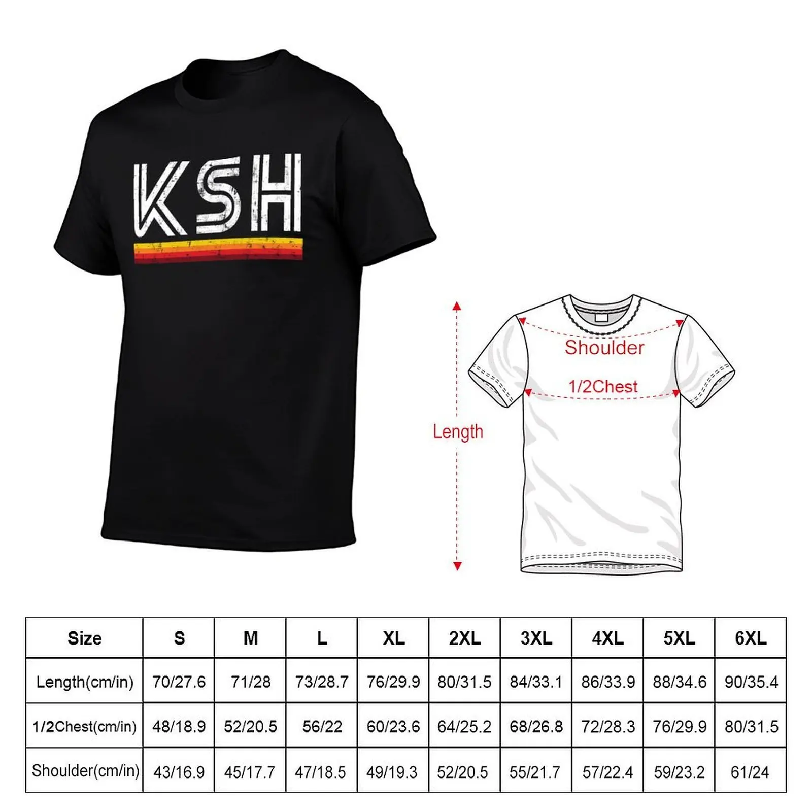 KSH retro vintage worn T-Shirt t shirts for man graphic funny man t shirt designer T-Shirt