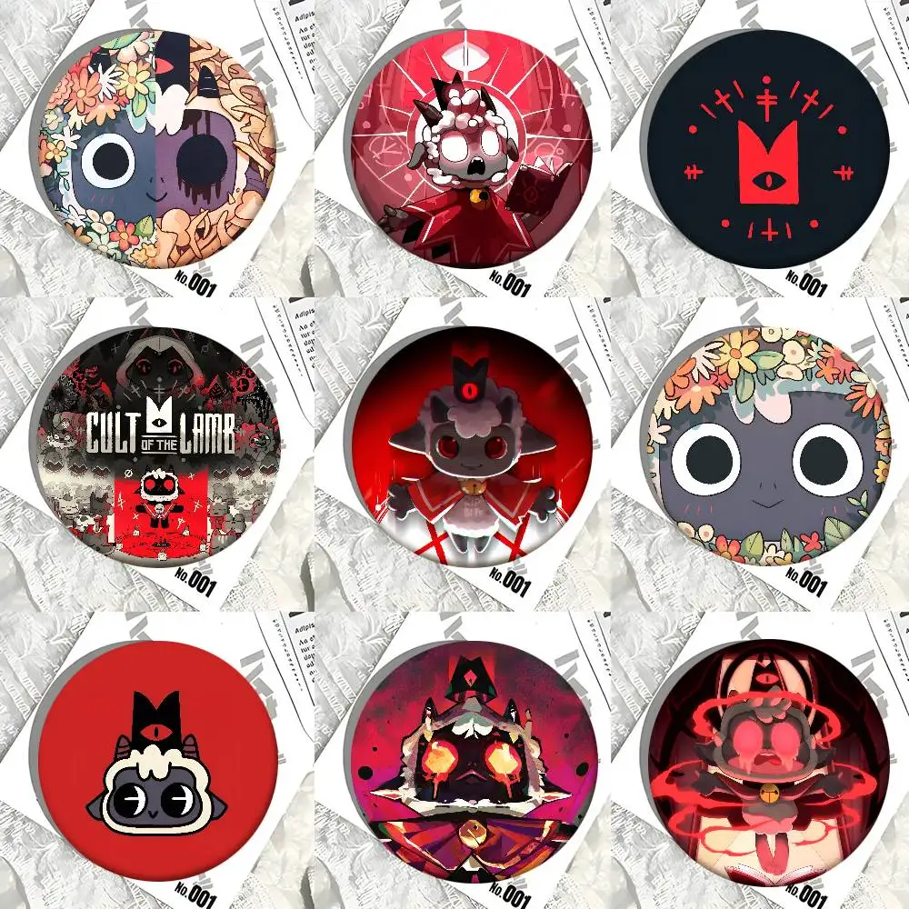 Game Cult Of The Lamb Round Badge Creative Brooch Clothing Backpack Accessories Lapel Pin