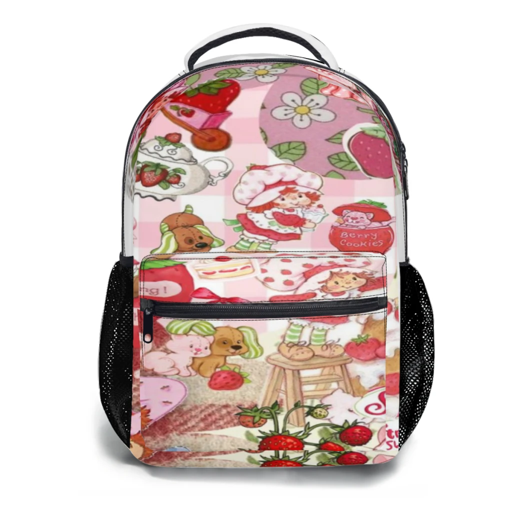 

Cute-Cartoon-S-STRAWBERRY-SHORTCAKE Large Capacity Student Backpack Cartoon High School Student Backpack 17inch