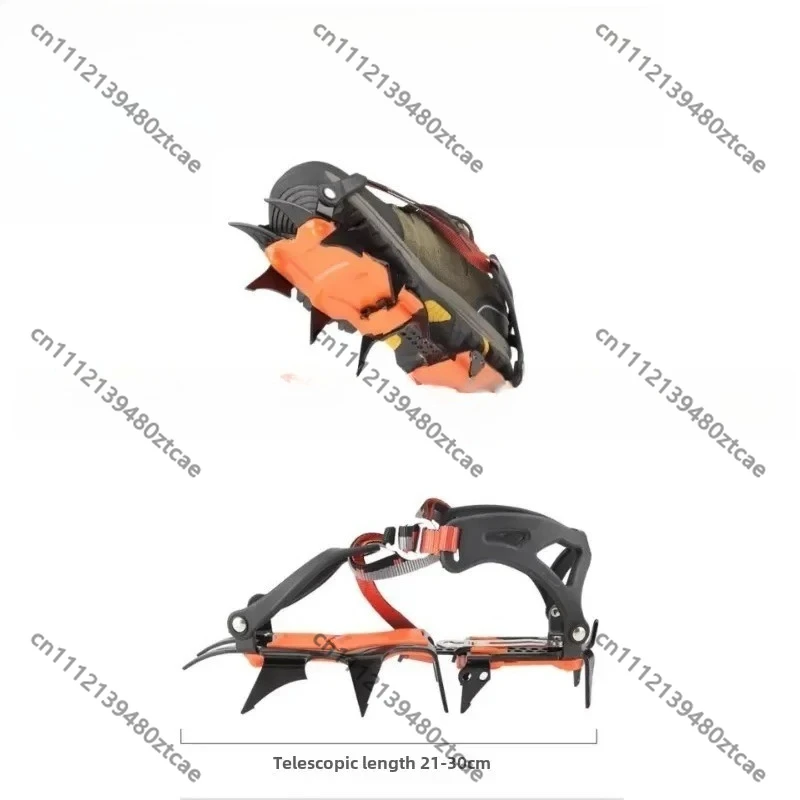 12-Tooth Manganese Steel Crampons, Outdoor Mountaineering Anti Slip Cleats, Professional Climbing Safety Tools
