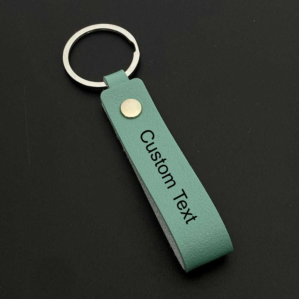 Custom Metal Bag Car Pendent Keyring  10 Colors PU Leather Keychain  Men Women Holder Accessories Key Chain Ring Business Gifts
