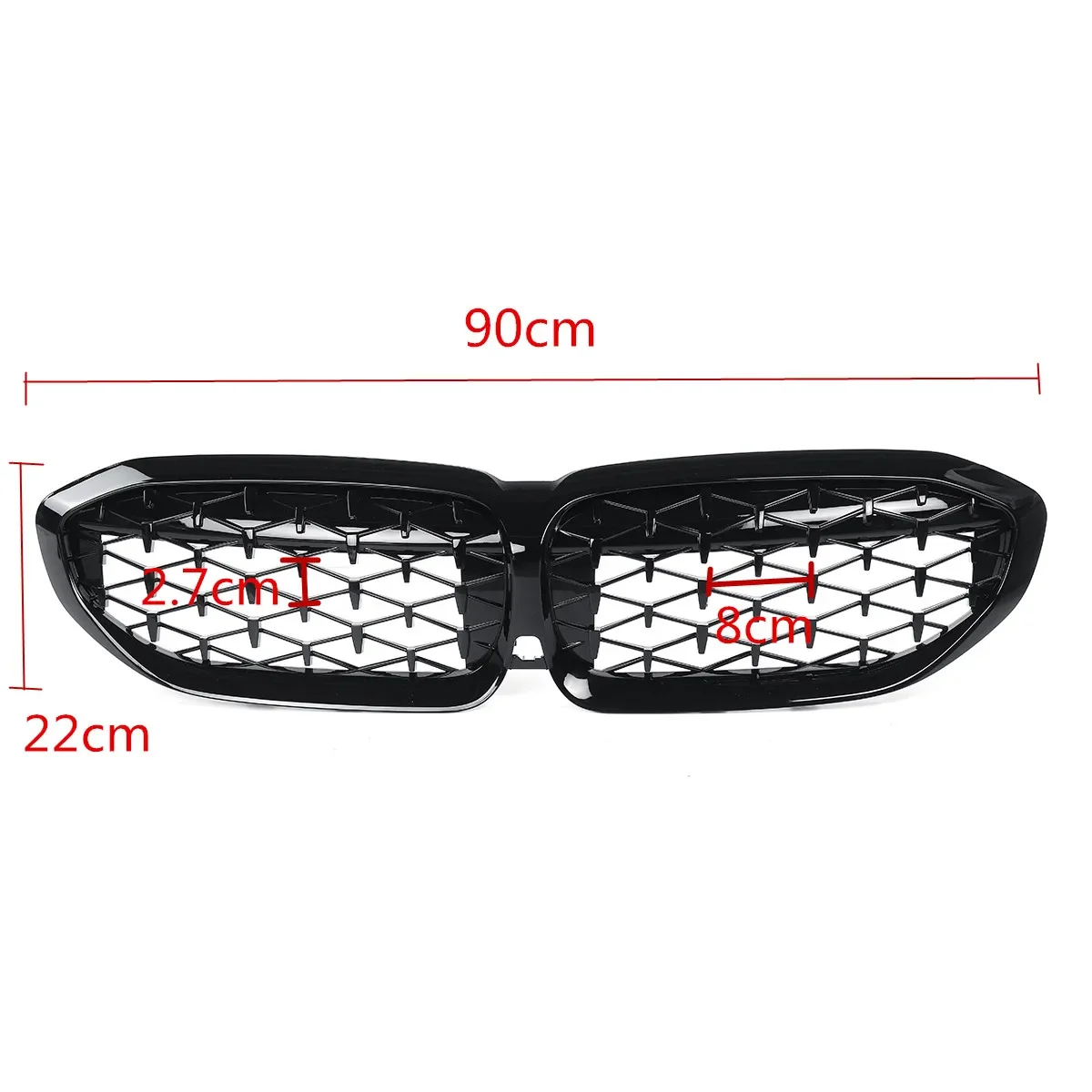 Front Kidney Grill Sports Diamond Style For BMW 3 Series G20 Grille Glossy Black Diamond 318i 320i M340i M3 2019 2020 2021 2022