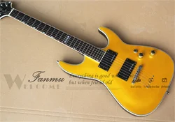 Gold Electric Guitar Epi Guitar Mahogany Body Rosewood Fingerboard White Binding 22 Frets Maple Neck Strings Through Body