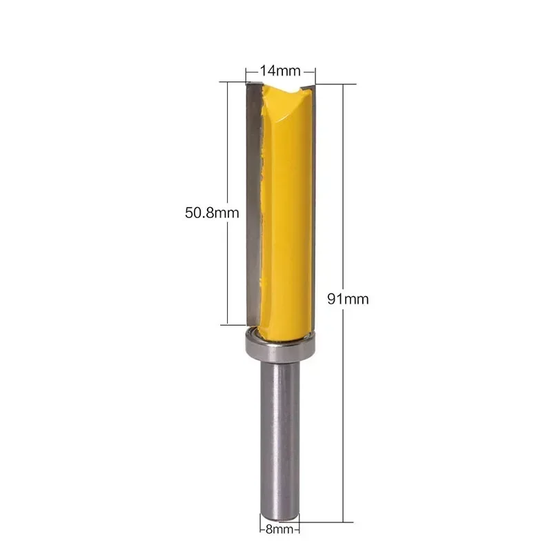 1PC 8mm Schaft Vorlage Trim Scharnier Stemmen Router Bit Gerade ende mühle trimmer reinigung bündig trim Zapfen Cutter für Holzbearbeitung