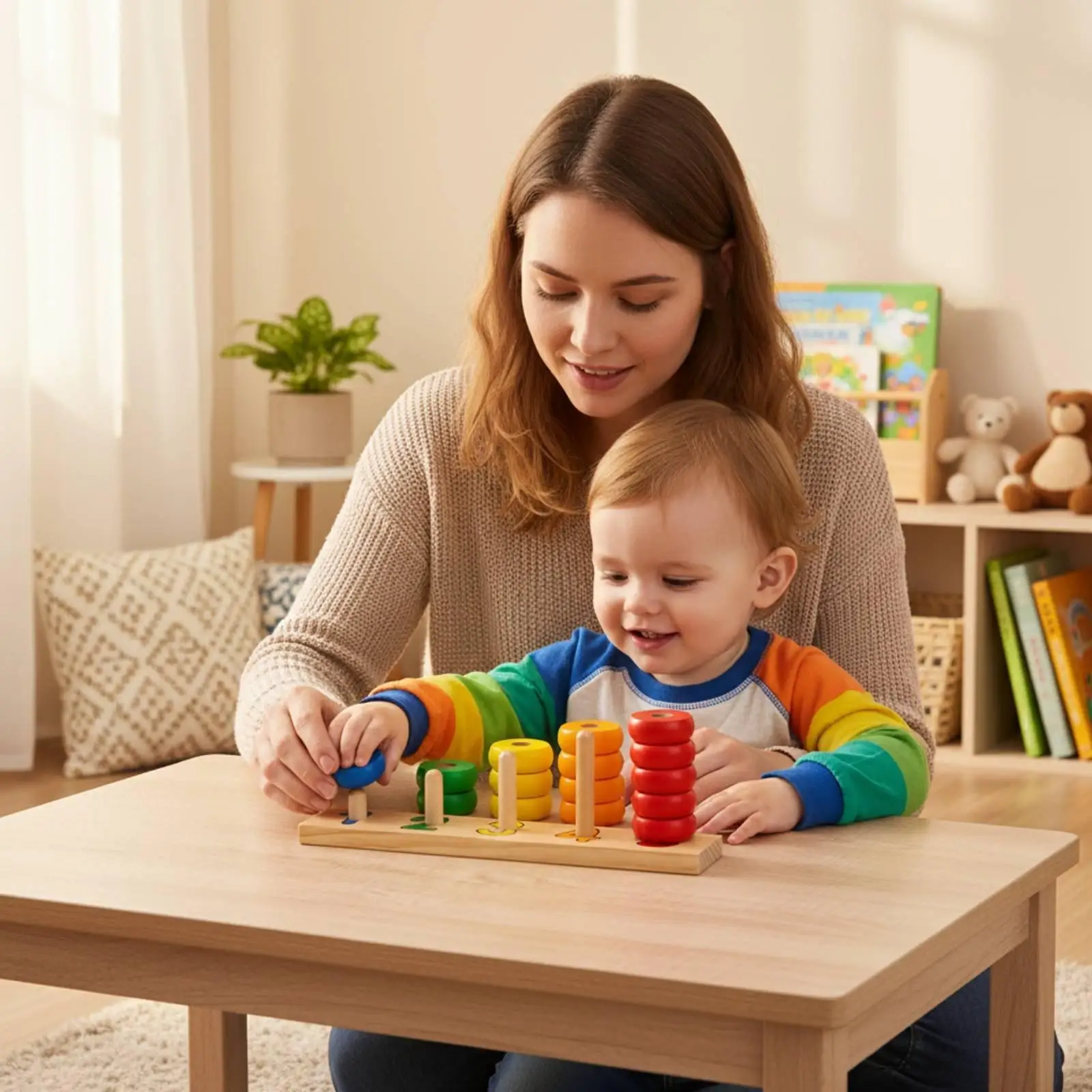 Educational Learning Kids Toy Wood Puzzle Children Learning Blocks Shape Matching Montessori Game for Preschool Math