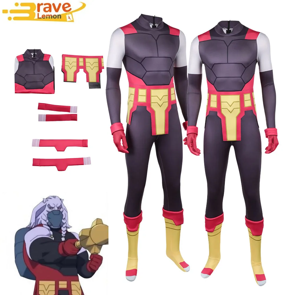 

Костюм для косплея «Непобедимый боевой зверь» из аниме, мужской комбинезон с набором защитных перчаток, мужской боди-костюм для Хэллоуина и карнавала