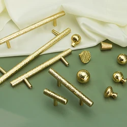 Solid Brass Long Handles for Furniture Handmade Gold Cabinet Drawer Handle Wardrobe Pulls Kitchen Cupboard Door Knobs Hardware