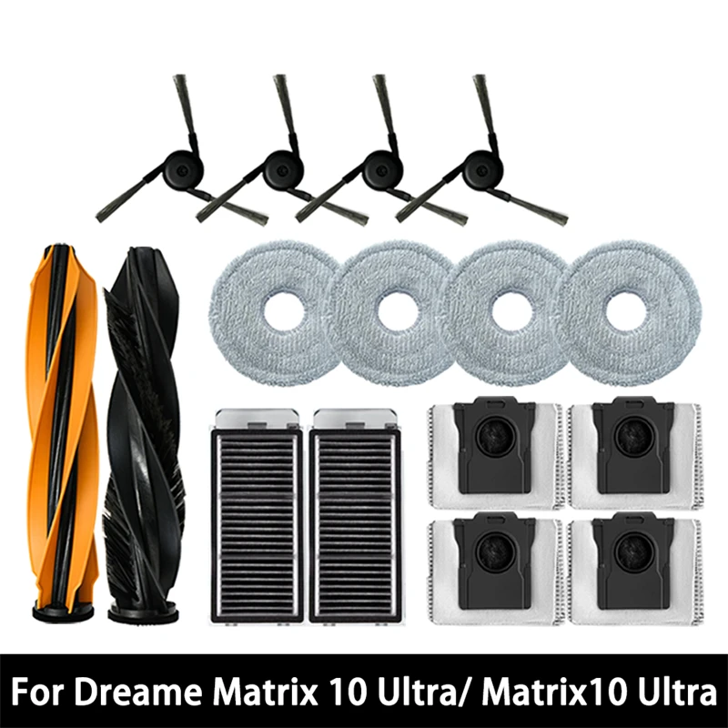 For Dreame Matrix 10 Ultra Robot Vacuum Cleaner Accessories Main Side Brush Mop Cloth Hepa Filter Dust Bag