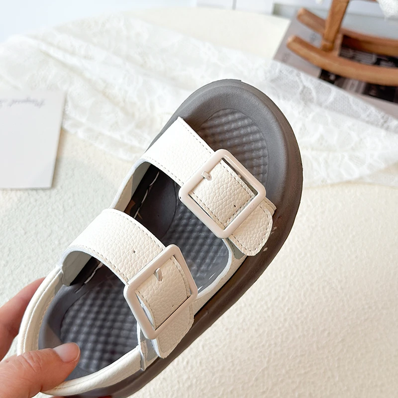 

2026 Children Casual Beach Shoes for Girls Boys Summer New Fashion Korean Style Soft Sole Anti-slippery Versatile Roman Sandals