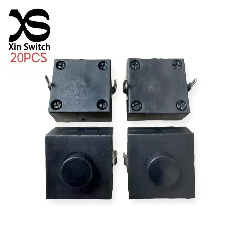 20PCS 1212-112D Flashlight Switch 12 * 12 * 9.1mm  DC 30V 1A Vertical Button 2-Pin Self-Locking Micro Power Switch