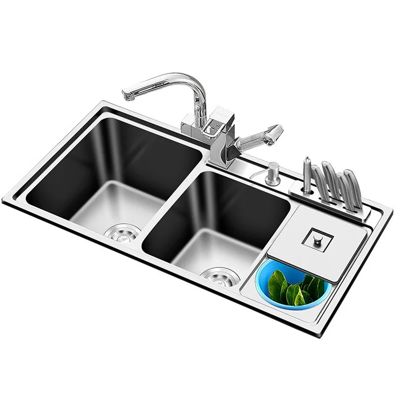 Kitchen single bowl sink splash board kitchen handmade bowl sink