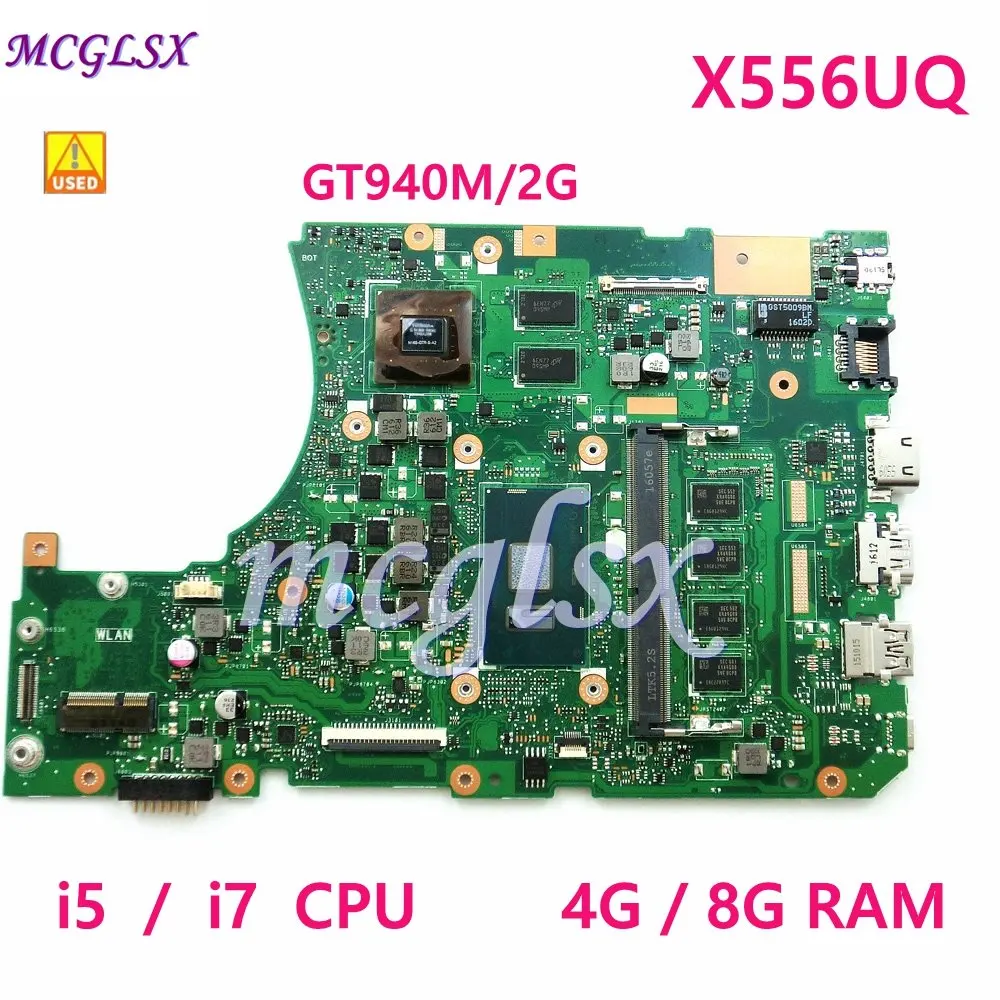 

X556UQ 4G/8G RAM i5 / i7 CPU GT940M/2G Mainboard REV3.1 For Asus X556UV X556U X556UQK K556UQ X556UQ Laptop Motherboard Used