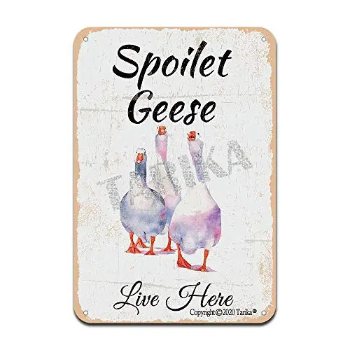 1pcs,Spoilet Geese Live Here Iron Poster Painting Tin Sign Vintage Wall Decor for Cafe Bar Pub Home Beer Decoration Crafts