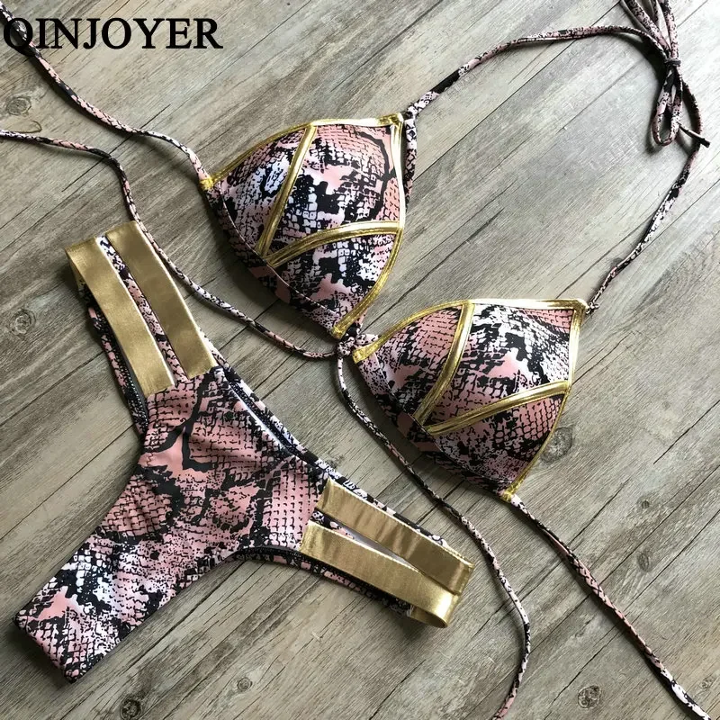 Sexy stringi stringi Bikini Set różowe kobiety Push Up stroje kąpielowe Biquini stanik 2 sztuk strój kąpielowy usztywniany biustonosz kobiet strój