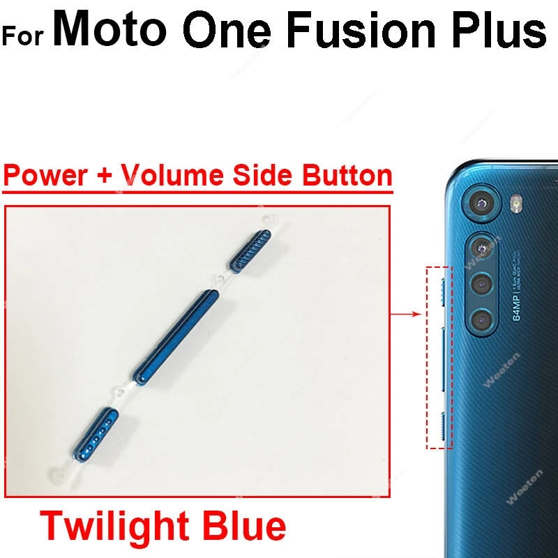 Power Volume Buttons For Motorola MOTO One Fusion Plus One Action One Hyper One Macro On Off Power Button Volume Switch Side Key