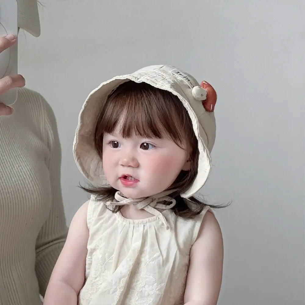 

Comfortable Breathable Mushroom Kids Sunhat Korean Style Foldable Baby Bucket Hat Cotton Summer Sunscreen Cap Outdoor