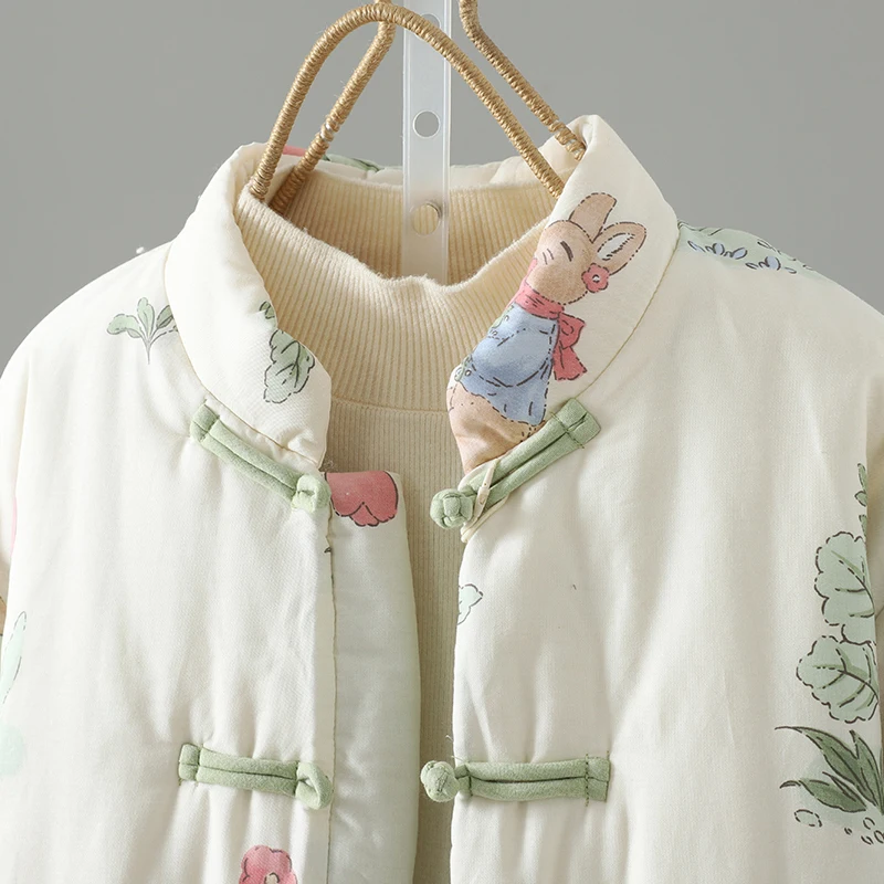 Thiened خفيفة الوزن الأزهار القطن Jaet فضفاضة تناسب خمر زر حتى معطف القطن الدافئ الخريف الشتاء جديد Sle ملابس خارجية
