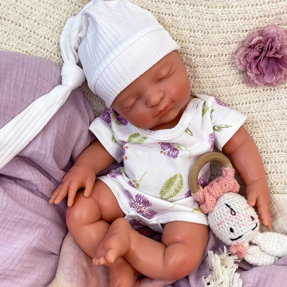 16 Inch Washable Silicone Reborn Doll Weighted Alzheimer Care Companion Sleeping Soft Solid Reborn Doll Gordita Muñeca Renacida