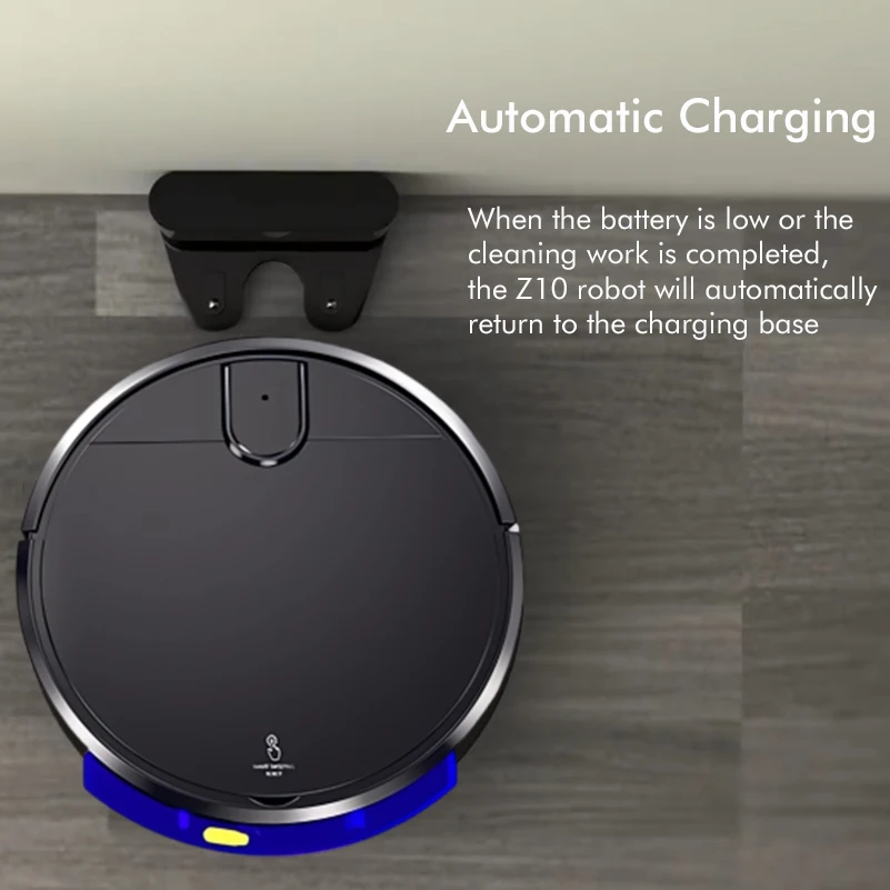 Z10 Robot Vacuum Cleaner, WIFI App Virtu al Navigate Smart Robot 2500PA Suction, Electric Wet Mopping and Sweeping Floor Washing