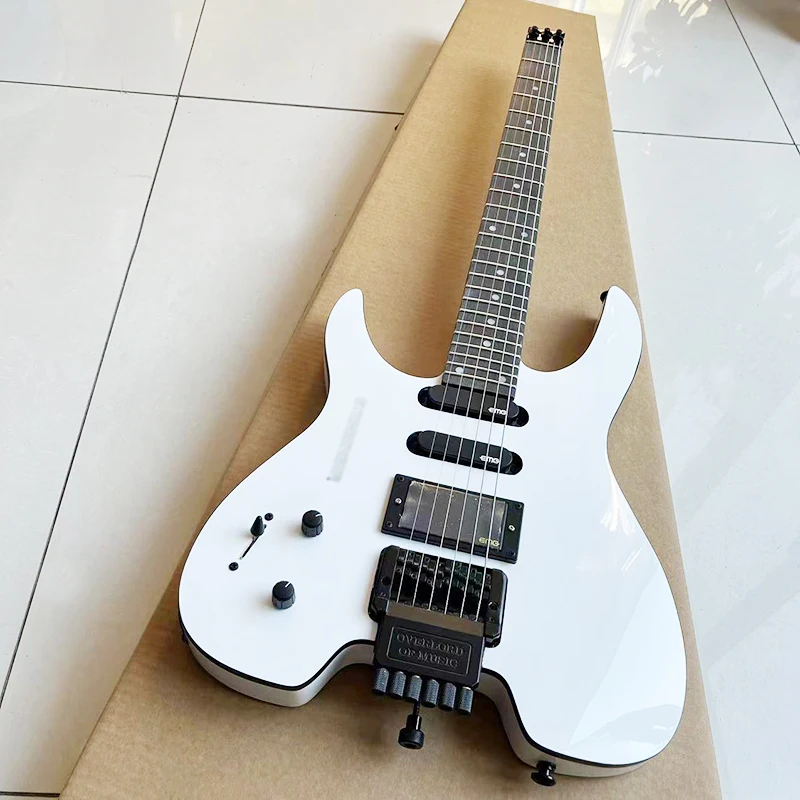 

Classic headless electric guitar, classic bright white, classic polar combination, good voice, free delivery to home.