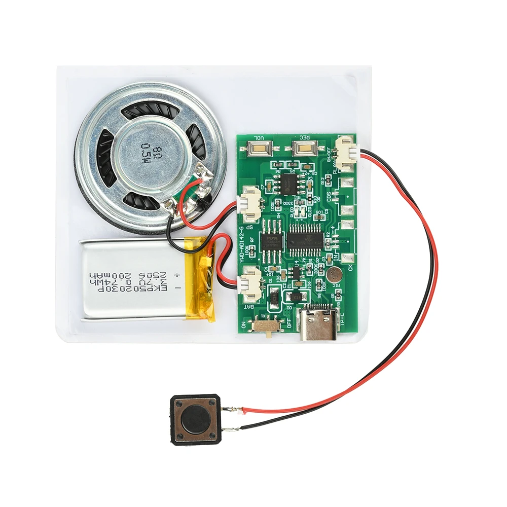 Programmable 8M Recordable Birthday Card Music Voice Module Chip for DIY Voice Audio toy Greeting Card Button Light Control