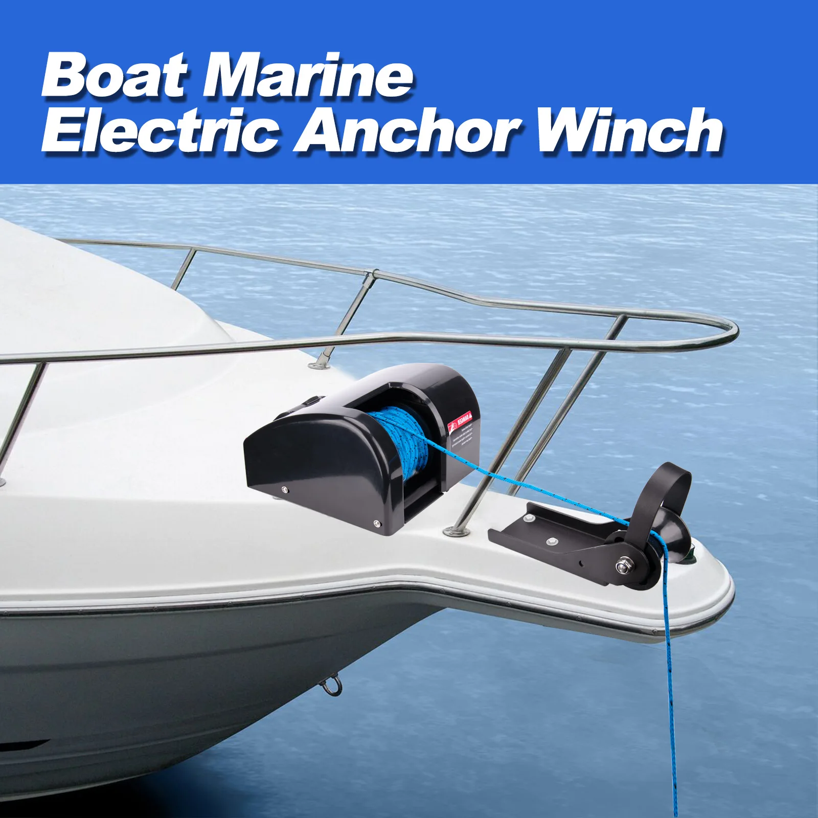 ونش مرساة كهربائي للمياه المالحة عائم قارب مرساة ونش لاسلكي للتحكم عن بعد 25 رطلاً