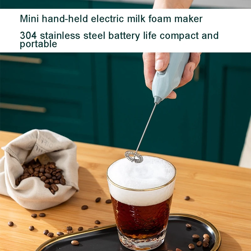 Mini Espumador de leche eléctrico práctico de acero inoxidable, Espumador de Chocolate cremoso, capuchino