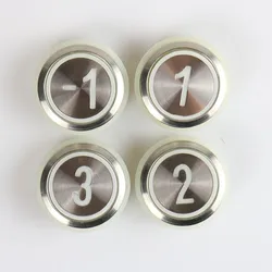 5PCS For KONE Elevator Button KDS50 KDS300 Round Digital Call Out Arrow Stainless Steel Bright Surface lift Button Red Lights