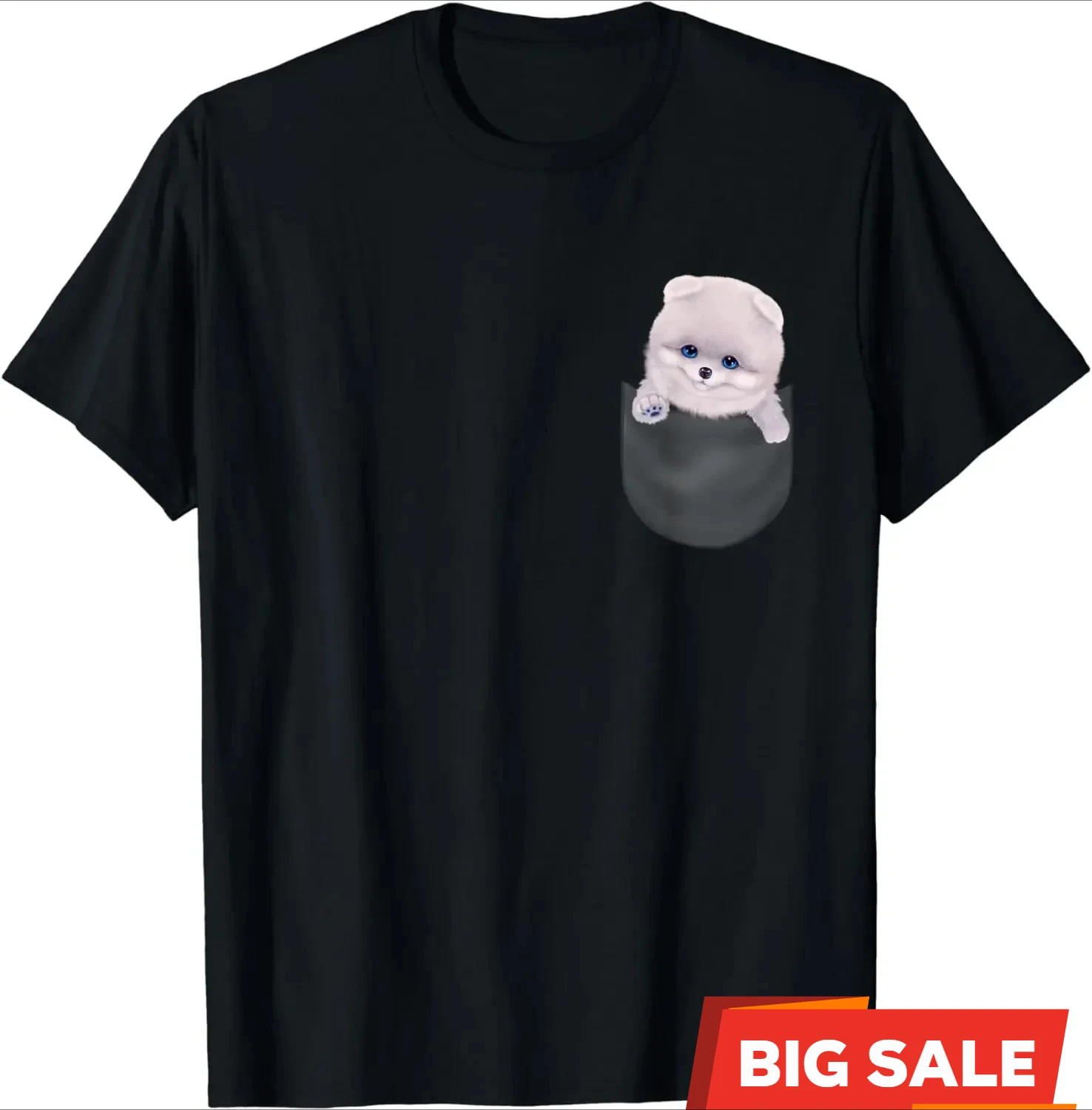 

Pomeranian Dog in Pocket Dog Lovers Gift Cute Puppy T-Shirt 100% Cotton O-Neck Summer Short Sleeve Casual Mens Tshirt Size S-3XL