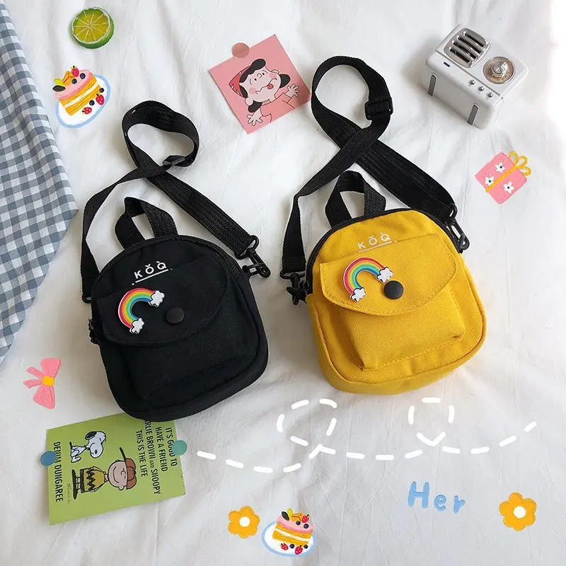 New Style Messenger Bag Fashion Casual Small Canvas Bag Korean Version Cute Girl Bouncing Di Small Bag