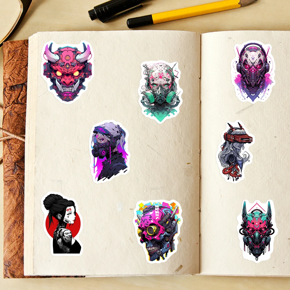 Cyberpunk Avatar máscara pegatinas arte tatuaje DIY juguetes regalo álbum de recortes diarios basura portátil equipaje botellas decorativas impermeables