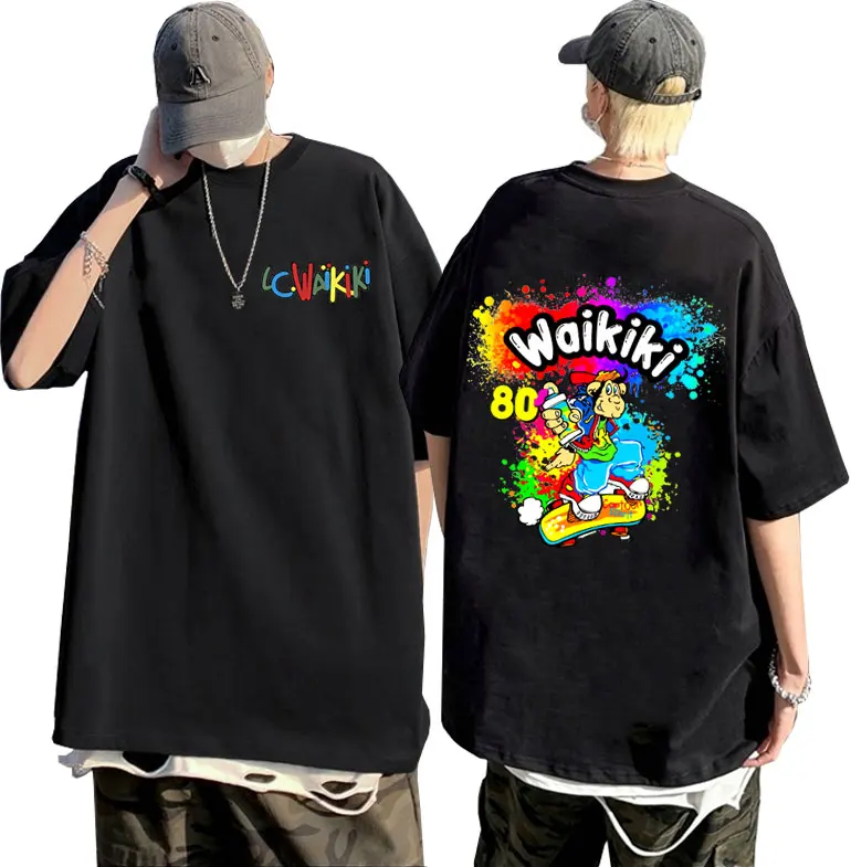 

Love Graffiti Lc Waikiki Monkey Tshirt Funny Cartoon Monkey Print T-shirt Men's Fashion Oversized Streetwear Male Casual Tees