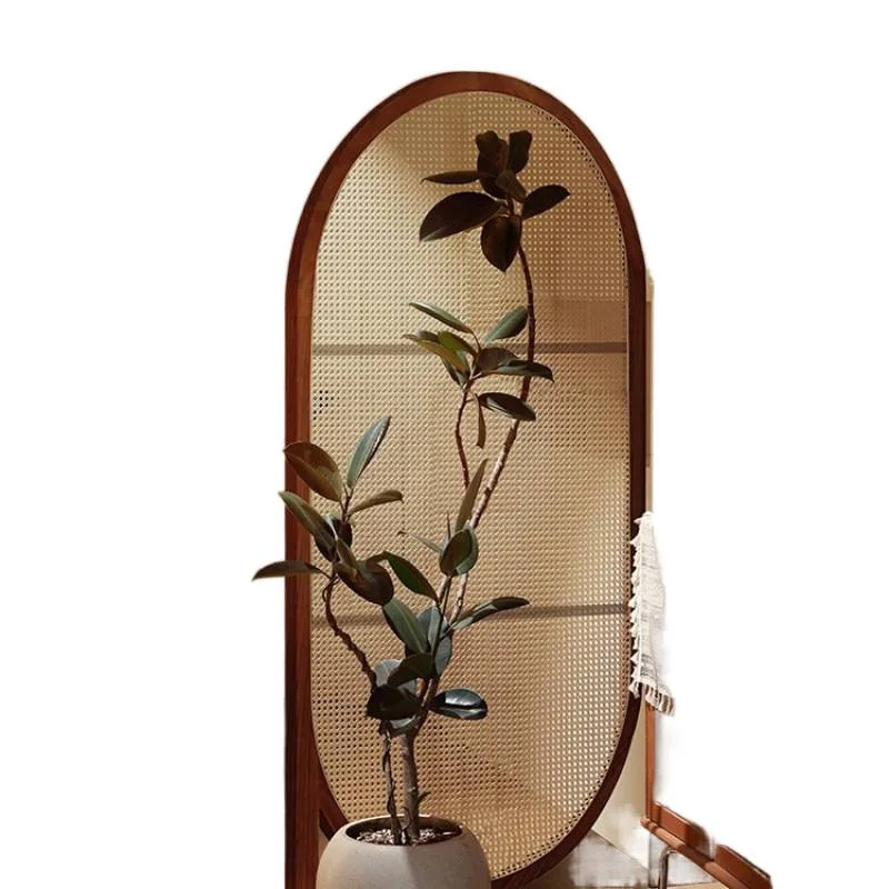 

Medieval rattan screen partition French living room entrance door block Song Aesthetics mobile folding entrance bedroom new