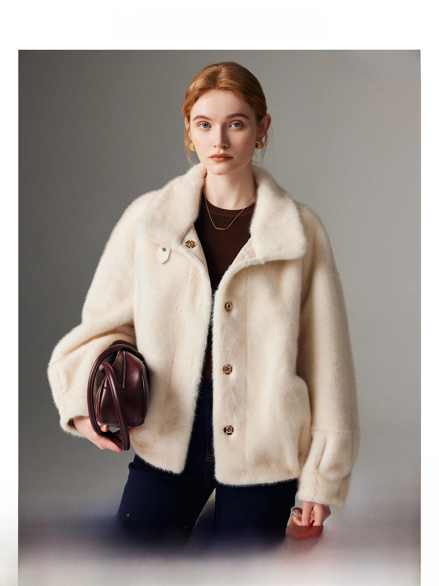 

Eco-Friendly ort Women's Faux Fur Jaet Motorcycle Sle Inteated Leather And Fur Coat Winter New Arrival Cact Size