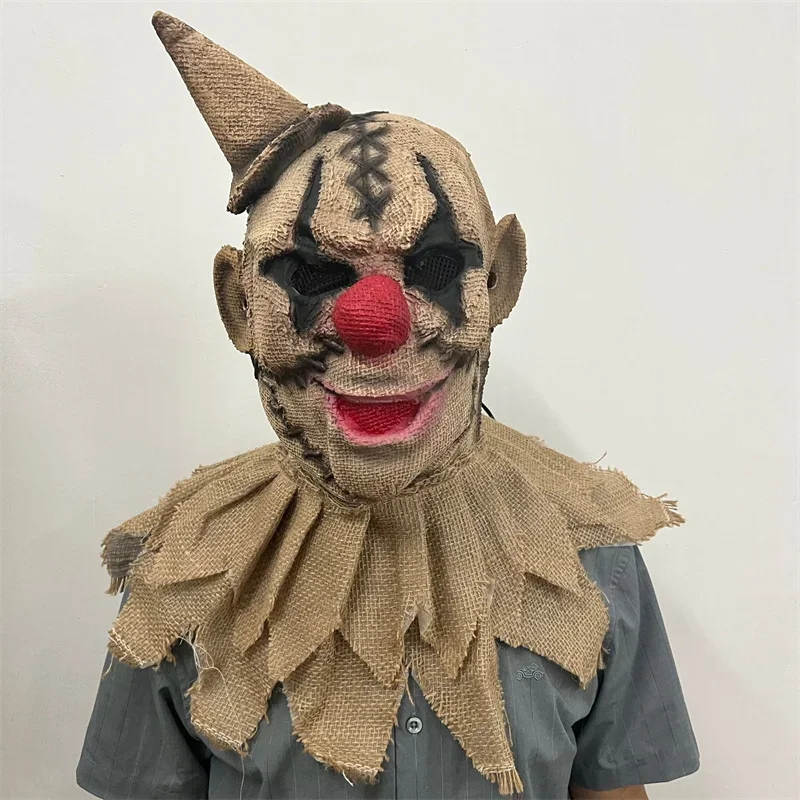 

4 Types Halloween Horror Clown Mask Adult Creepy Horror Full Head Linen Mask Scary Cosplay Carnival Party Props