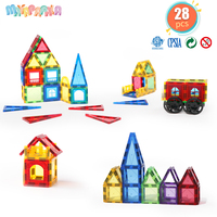 28PCS DIY Magnetic Building Blocks For Kids Educational Designer Constructor Magnet Toys Set for DIY Child Gift Montessori Toys