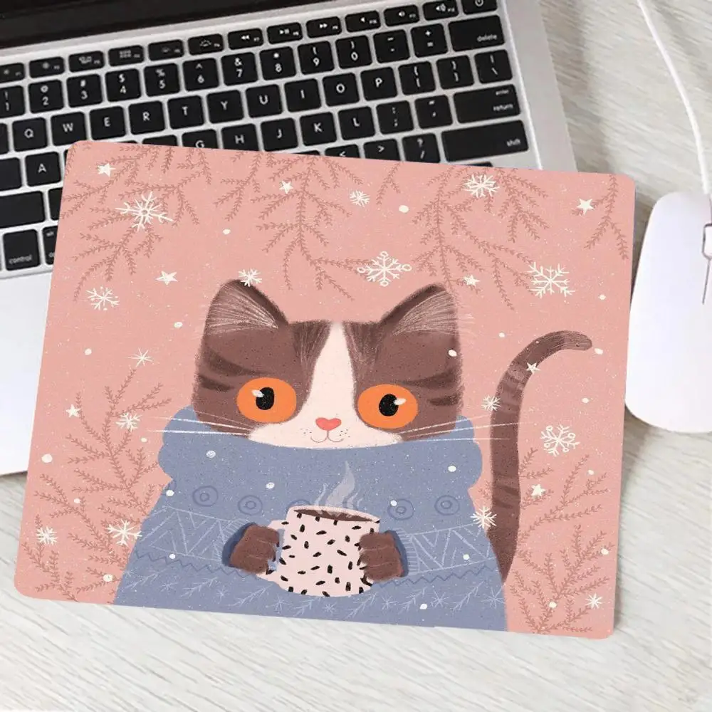 

Cute and funny cat Mouse Pad Computer Office Game TableMats Small Rubber Anti-slip Gaming Keyboard Mousepad Square Soft Desk Mat