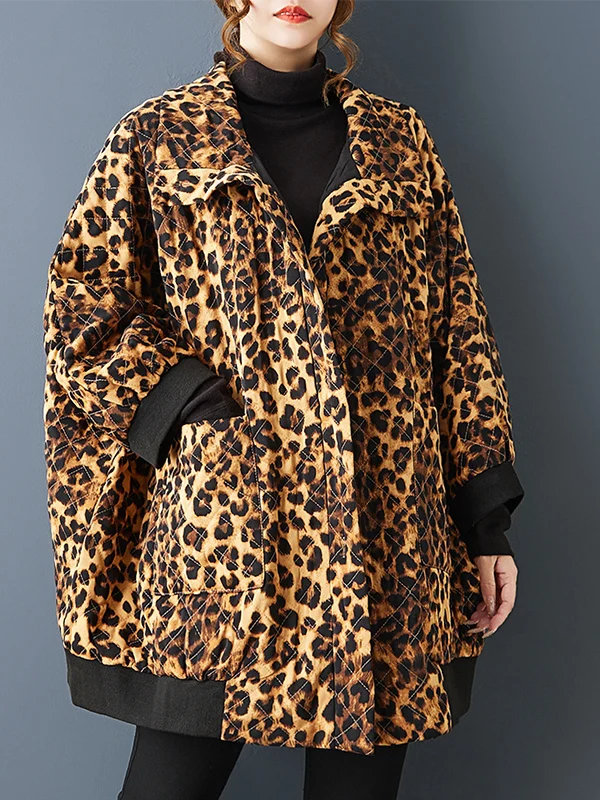 

Весна 2026, свободная посадка с леопардовым принтом, длинная све, тонкая хлопковая куртка, модная повседневная верхняя одежда контрастного цвета с воротником