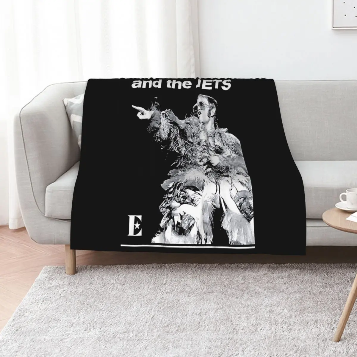 

Bennie And The Jets Customisable Name Black T-Shirt Throw Blanket Bed Fashionable Hair Softest Tourist Blankets