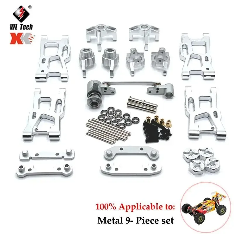 WLtoys-Metal Swing Arm Steering Block Link Rod Kit, Peças de Atualizações de Carro, Acessórios do carro, 144001, 144002, 144010, 124017, 124019